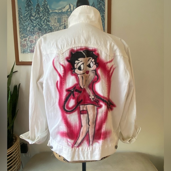Custom airbrush Betty Boop Gap jacket - Picture 1 of 10